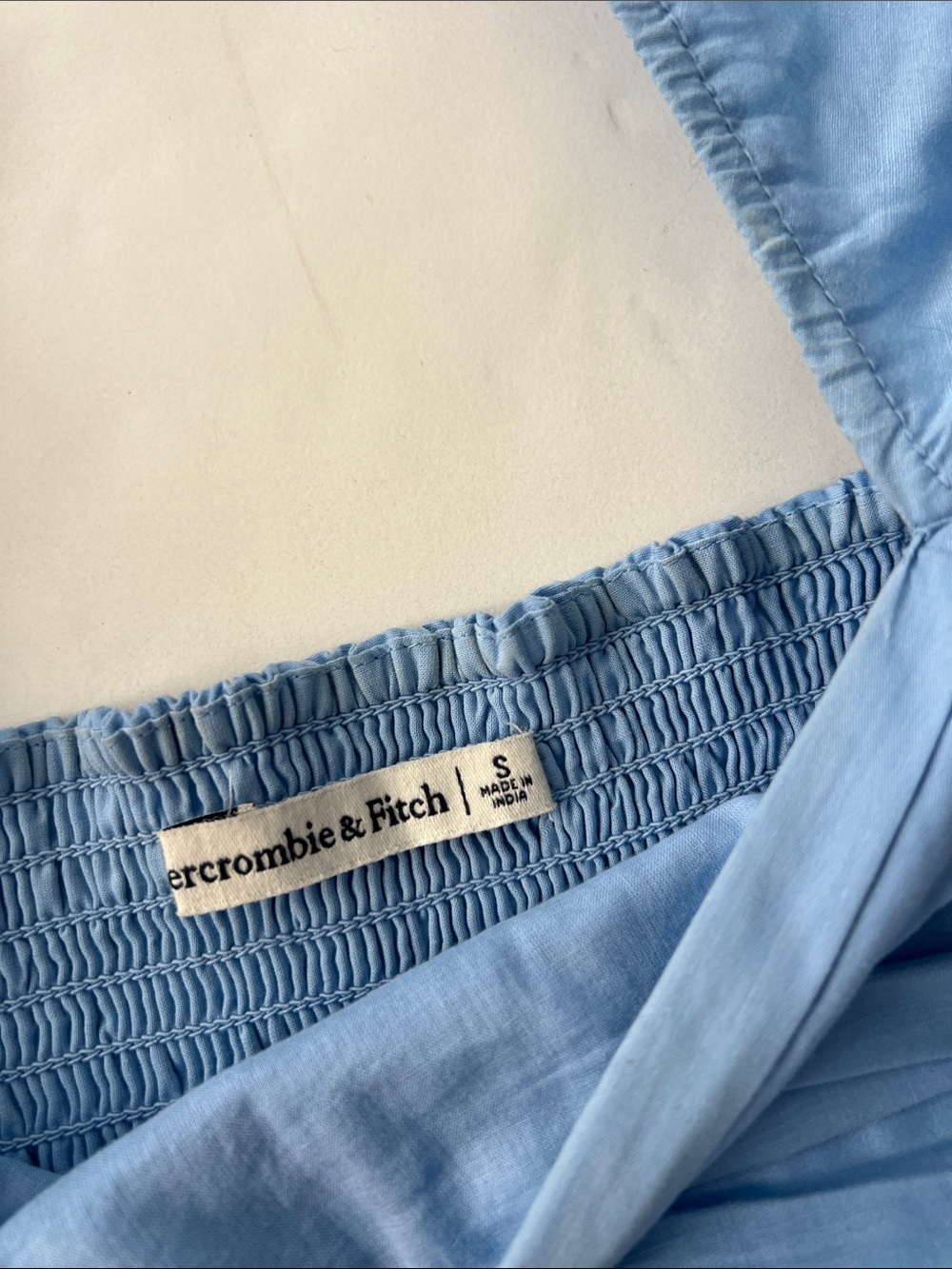 Abercrombie and Fitch Emerson Poplin Puff Sleeve Mini Dress in Powder Blue Small - Picture 6 of 9